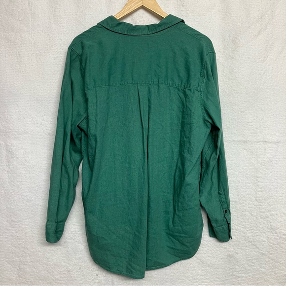 Universal Thread Linen Long Sleeve Collared Shirt - Green XL - Picture 3 of 6